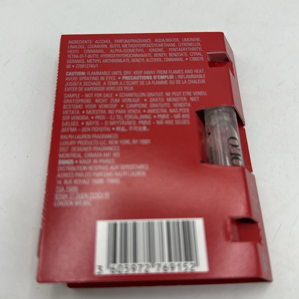 Polo Ralph Lauren Red Eau de Toilette Fragrance Sample Travel Fragrance Spray - Picture 2 of 3